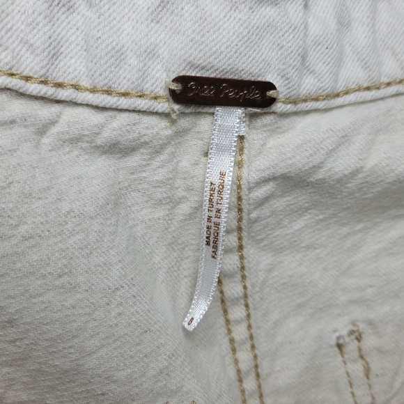 Free People Paper Bag Waist Cotton Linen Blend Spring and Summer Skirt Size 8 - Picture 9 of 10